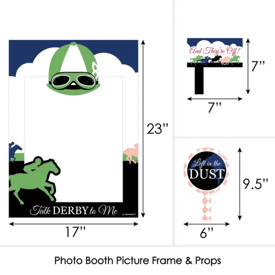 Big Dot of Happiness Kentucky Horse Derby - Horse Race Party Selfie Photo Booth Picture Frame & Props - Printed on Sturdy Material {6}