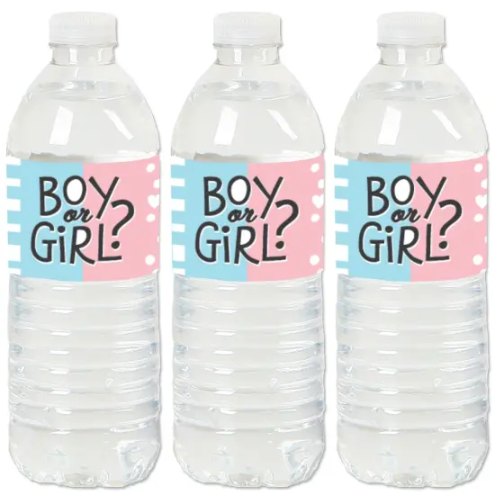 Big Dot of Happiness Baby Gender Reveal - Team Boy or Girl Party Water Bottle Sticker Labels - Set of 20 {1}
