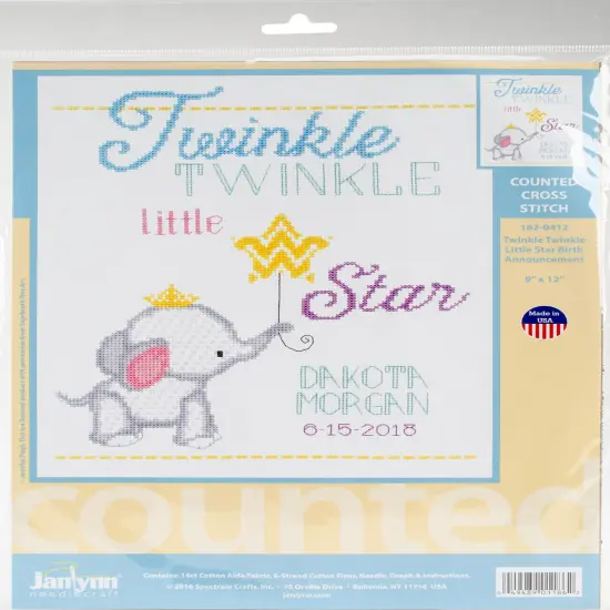 Janlynn Counted Cross Stitch Kit 9"X12"-Twinkle Twinkle Little Star {1}