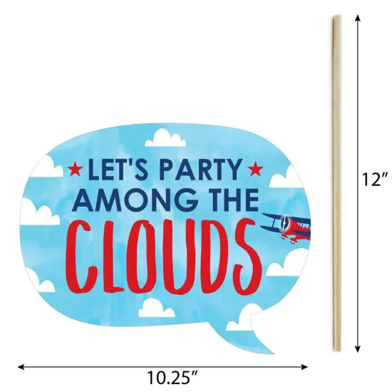 Big Dot of Happiness Funny Taking Flight - Airplane - Vintage Plane Baby Shower or Birthday Party Photo Booth Props Kit - 10 Piece {6}