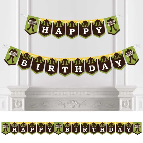 Big Dot of Happiness Sasquatch Crossing - Bigfoot Birthday Party Bunting Banner - Birthday Party Decorations - Happy Birthday {1}