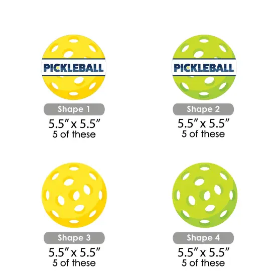 Big Dot of Happiness Let&rsquo;s Rally - Pickleball - Decorations DIY Birthday or Retirement Party Essentials - Set of 20 {7}