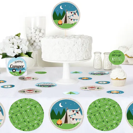 Big Dot of Happiness Happy Camper - Camping Baby Shower or Birthday Party Giant Circle Confetti - Party Decorations - Large Confetti 27 Count {6}