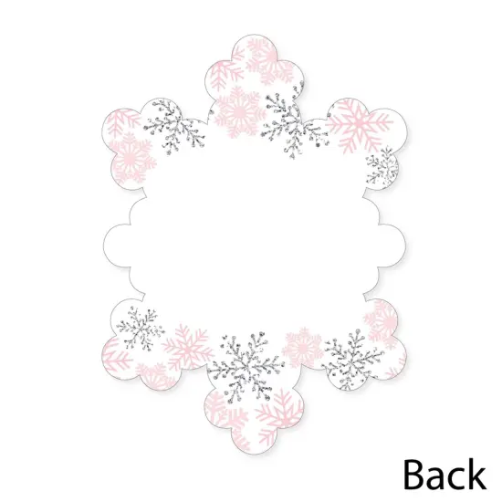 Big Dot of Happiness Pink Winter Wonderland - Shaped Thank You Cards - Snowflake Birthday Party Baby Shower Thank You Cards with Envelopes - Set of 12 {6}