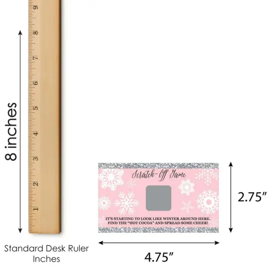 Big Dot of Happiness Pink Winter Wonderland - Holiday Snowflake Birthday Party and Baby Shower Game Scratch Off Cards - 22 Count {7}