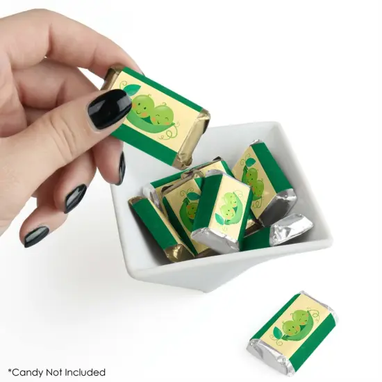 Big Dot of Happiness Double the Fun - Twins Two Peas in a Pod - Mini Candy Bar Wrapper Stickers - Baby Shower or Birthday Party Small Favors - 40 Ct {3}