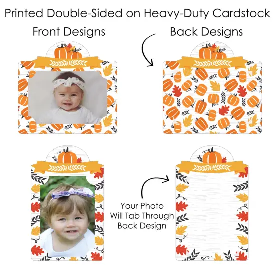 Big Dot of Happiness Fall Pumpkin - Halloween or Thanksgiving Birthday Party Picture Centerpiece Sticks - Photo Table Toppers - 15 Pieces {7}