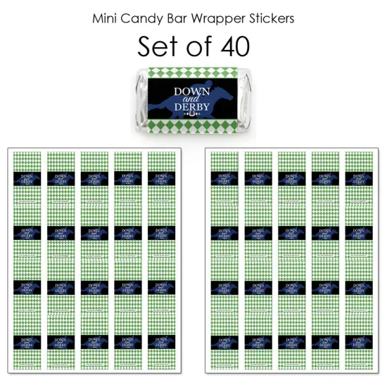 Big Dot of Happiness Kentucky Horse Derby - Mini Candy Bar Wrapper Stickers - Horse Race Party Small Favors - 40 Count {4}