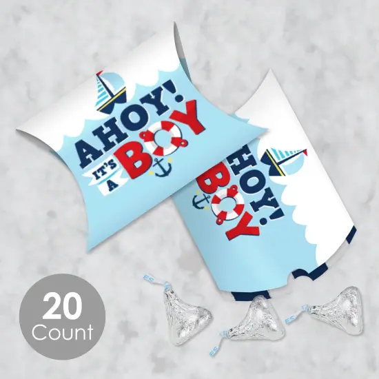 Big Dot of Happiness Ahoy It's a Boy - Favor Gift Boxes - Nautical Baby Shower Petite Pillow Boxes - Set of 20 {3}