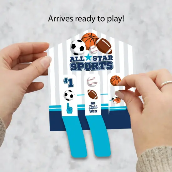 Big Dot of Happiness Go, Fight, Win - Sports - Baby Shower or Birthday Party Game Pickle Cards - Pull Tabs 3-in-a-Row - Set of 12 {3}