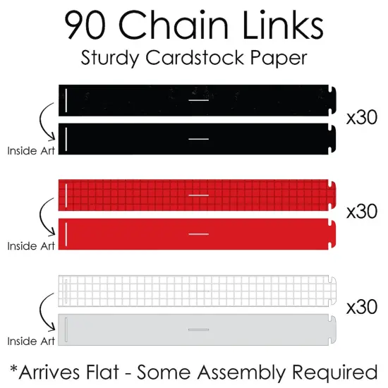 Big Dot of Happiness Karate Master - 90 Chain Links and 30 Paper Tassels Decoration Kit - Martial Arts Birthday Party Paper Chains Garland - 21 feet {7}