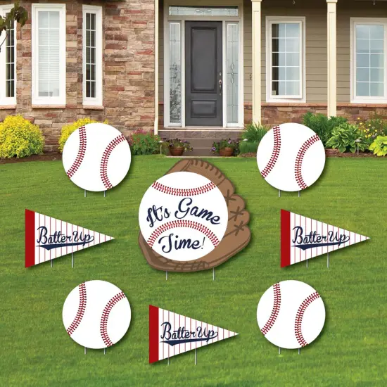 Big Dot of Happiness Batter Up - Baseball - Yard Sign & Outdoor Lawn Decorations - Baby Shower or Birthday Party Yard Signs - Set of 8 {1}
