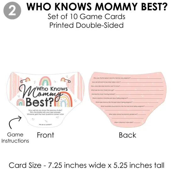 Big Dot of Happiness Hello Rainbow - 4 Boho Baby Shower Games - 10 Cards Each - Gamerific Bundle {7}