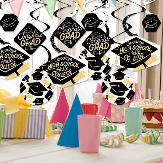 Big Dot of Happiness Hello College - Graduation Decorations Hanging Swirls - Set of 40 {3}