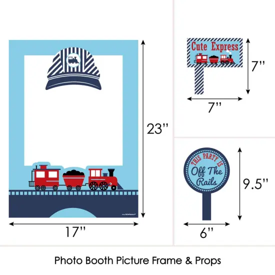 Big Dot of Happiness Railroad Party Crossing - Steam Train Party Selfie Photo Booth Picture Frame & Props - Printed on Sturdy Material {6}