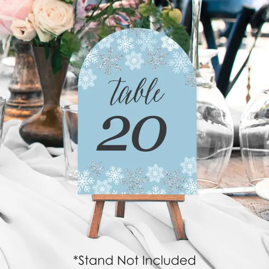 Big Dot of Happiness Winter Wonderland - Snowflake Holiday Party and Winter Wedding Double-Sided 5 x 7 inches Cards - Table Numbers - 1-20 {4}