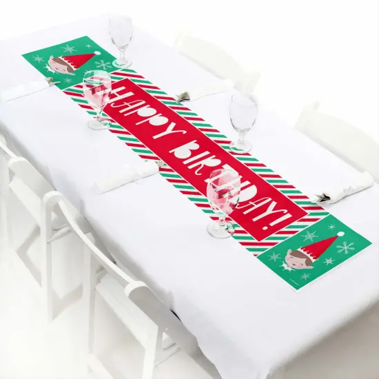 Big Dot of Happiness Elf Squad - Kids Elf Christmas and Happy Birthday Decorations Party Banner {7}
