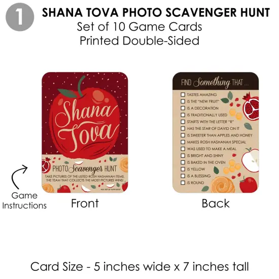 Big Dot of Happiness Rosh Hashanah - 4 New Year Party Games - 10 Cards Each - Gamerific Bundle {6}