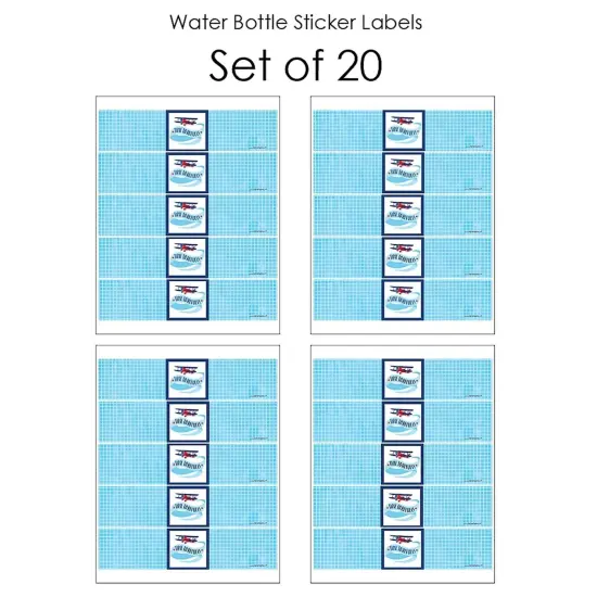 Big Dot of Happiness Taking Flight - Airplane - Vintage Plane Baby Shower or Birthday Party Water Bottle Sticker Labels - Set of 20 {4}