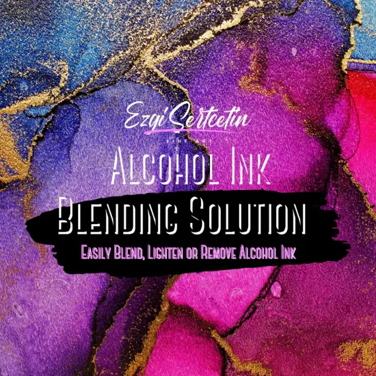 Premium Alcohol Ink Blending Solution|Alcohol Based Dye Paint Blending Mixing Solution to Lighten, Blend, Dilute, Re-Wet, Remove or Lift Ink |4 oz by volume | by Ezgi Sertcetin {4}