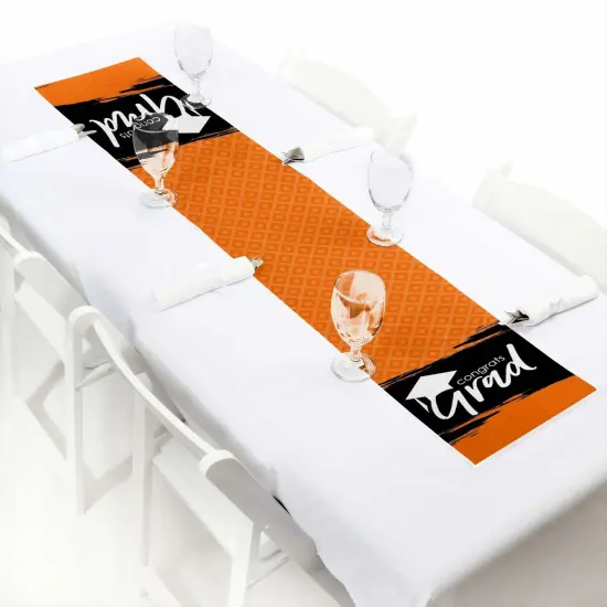Big Dot of Happiness Orange Grad - Best is Yet to Come - Petite Orange Graduation Party Paper Table Runner - 12 x 60 inches {1}