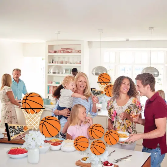 Big Dot of Happiness Nothin' but Net - Basketball - Baby Shower or Birthday Party Centerpiece Sticks - Showstopper Table Toppers - 35 Pieces {6}