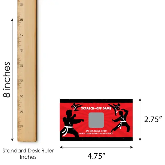 Big Dot of Happiness Karate Master - Martial Arts Birthday Party Game Scratch Off Cards - 22 Count {7}