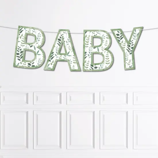 Big Dot of Happiness Boho Botanical Baby - Greenery Baby Shower Party Decorations - BABY - Outdoor Letter Banner {1}