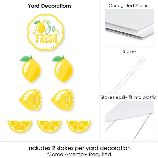 Big Dot of Happiness So Fresh - Lemon - Yard Sign and Outdoor Lawn Decorations - Citrus Lemonade Party Yard Signs - Set of 8 {6}