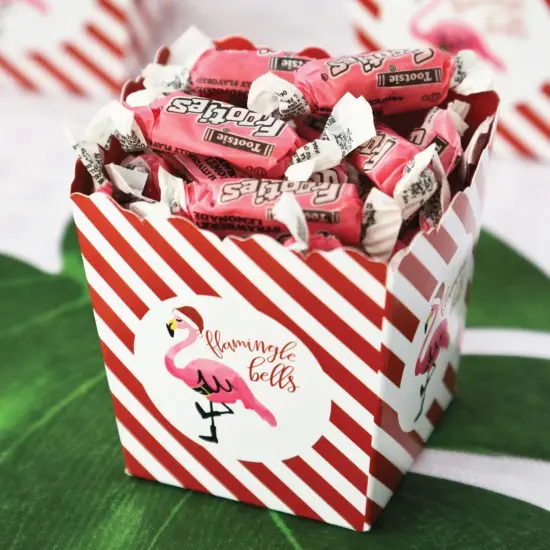 Big Dot of Happiness Flamingle Bells - Party Mini Favor Boxes - Tropical Flamingo Christmas Party Treat Candy Boxes - Set of 12 {7}