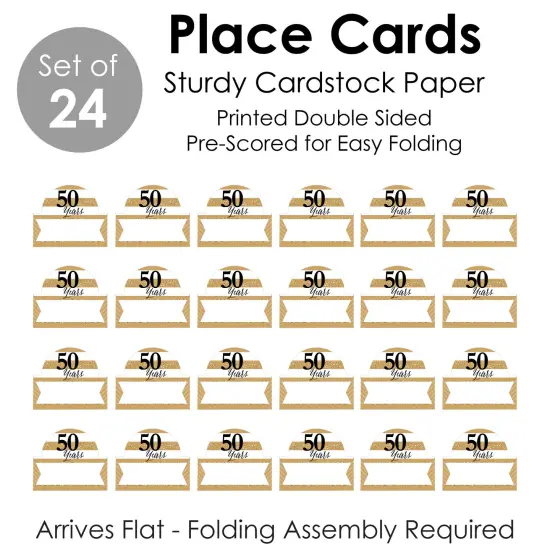 Big Dot of Happiness We Still Do - 50th Wedding Anniversary - Anniversary Party Tent Buffet Card - Table Setting Name Place Cards - Set of 24 {7}