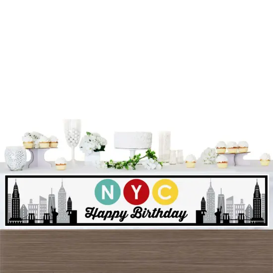 Big Dot of Happiness NYC Cityscape - New York City Happy Birthday Decorations Party Banner {4}
