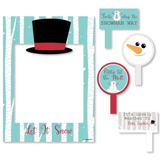 Big Dot of Happiness Let It Snow - Snowman - Christmas and Holiday Party Selfie Photo Booth Picture Frame and Props - Printed on Sturdy Material {7}