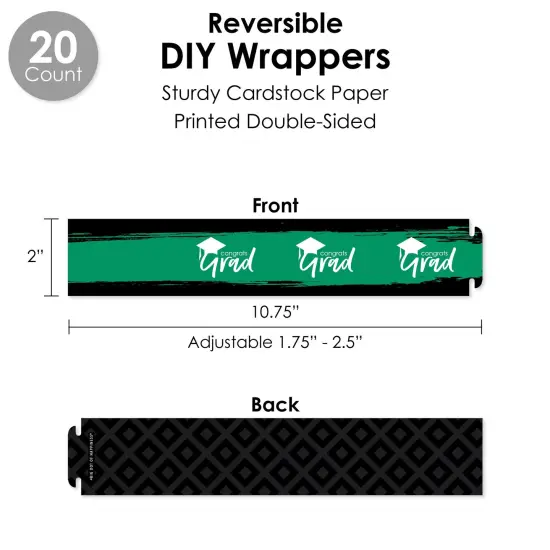 Big Dot of Happiness Green Grad - Best is Yet to Come - Green Graduation Party Favors and Cupcake Kit - Fabulous Favor Party Pack - 100 Pieces {4}