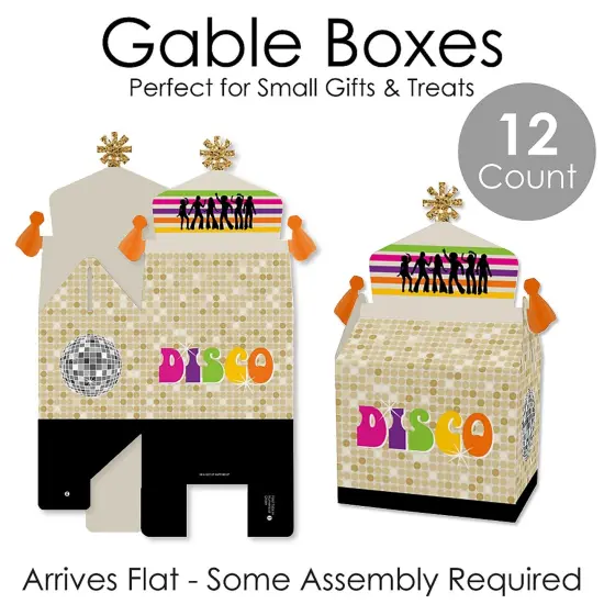 Big Dot of Happiness 70's Disco - Treat Box Party Favors - 1970s Disco Fever Party Goodie Gable Boxes - Set of 12 {7}