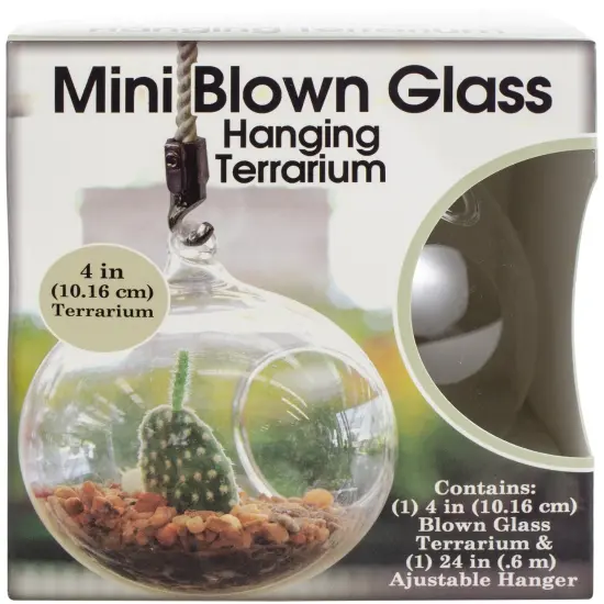 Pepperell Mini Blown Glass Hanging Terrarium {1}
