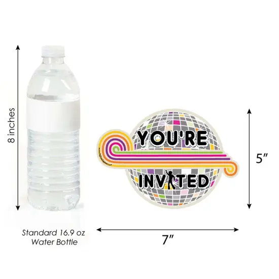 Big Dot of Happiness 70's Disco - Shaped Fill-in Invitations - 1970s Disco Fever Party Invitation Cards with Envelopes - Set of 12 {6}