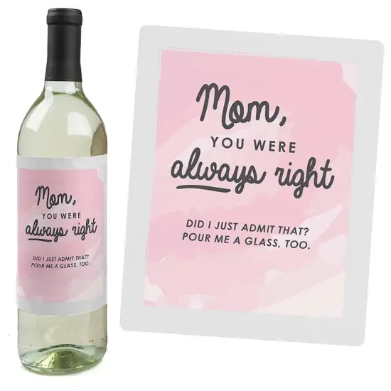 Big Dot of Happiness Mom, I Must Confess - Gift For Women - Wine Bottle Label Stickers - Set of 4 {3}