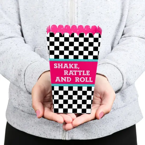 Big Dot of Happiness 50's Sock Hop - 1950s Rock N Roll Party Favor Popcorn Treat Boxes - Set of 12 {6}