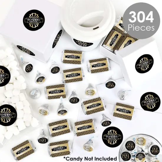 Big Dot of Happiness Roaring 20's - 1920s Art Deco Jazz Party Candy Favor Sticker Kit - 304 Pieces {3}