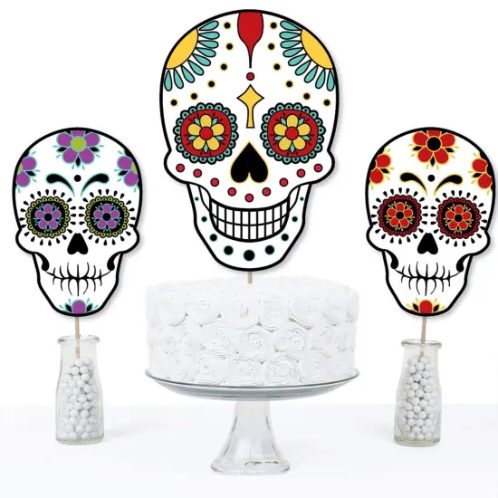 Big Dot of Happiness Day of the Dead - Sugar Skull Party Centerpiece Sticks - Table Toppers - Set of 15 {4}