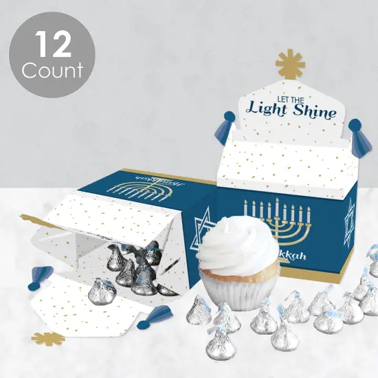 Big Dot of Happiness Happy Hanukkah - Treat Box Party Favors - Chanukah Holiday Party Goodie Gable Boxes - Set of 12 {4}