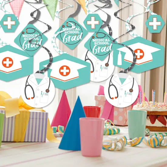 Big Dot of Happiness Medical School Graduation Doctor Decorations Hanging Swirls - Set of 40 {3}