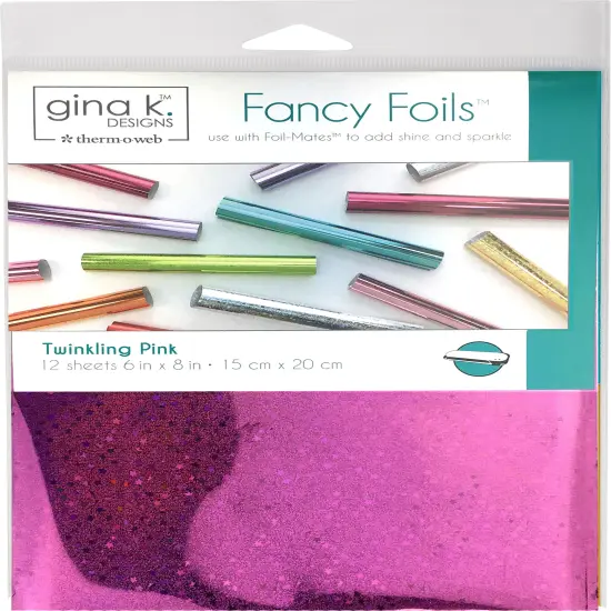 Gina K Designs Fancy Foil 6"X8" 12/Pkg-Twinkling Pink Holographic {1}