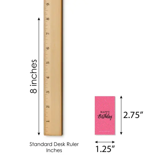 Big Dot of Happiness Chic Happy Birthday - Pink, Black and Gold - Mini Candy Bar Wrapper Stickers - Birthday Party Small Favors - 40 Count {6}