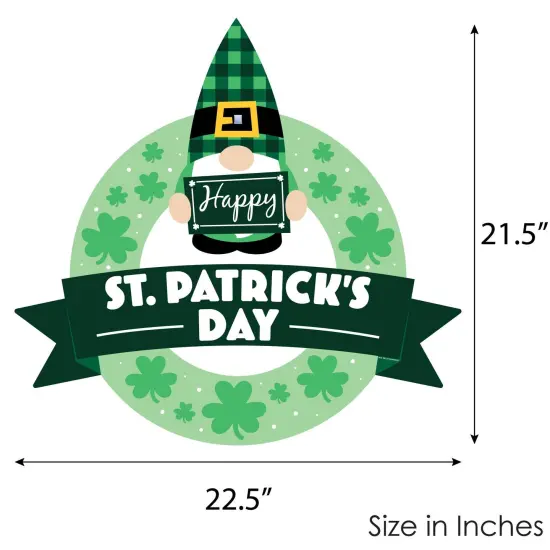 Big Dot of Happiness Irish Gnomes - Outdoor St. Patrick's Day Party Decor - Front Door Wreath {6}