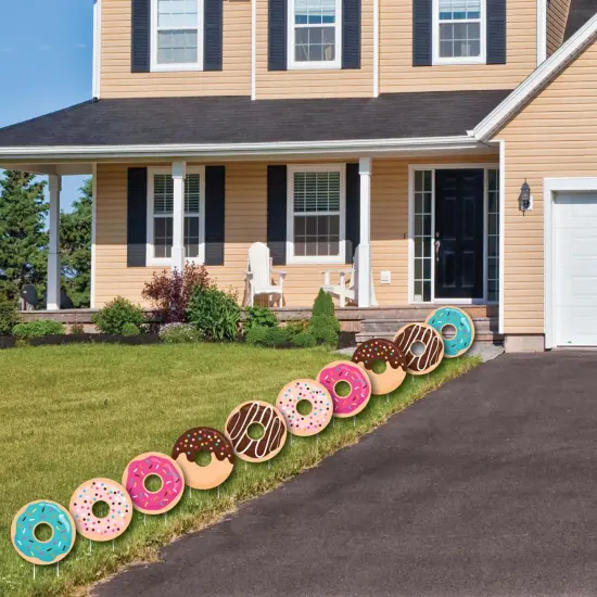 Big Dot of Happiness Donut Worry, Let's Party - Lawn Decorations - Outdoor Doughnut Party Yard Decorations - 10 Piece {4}