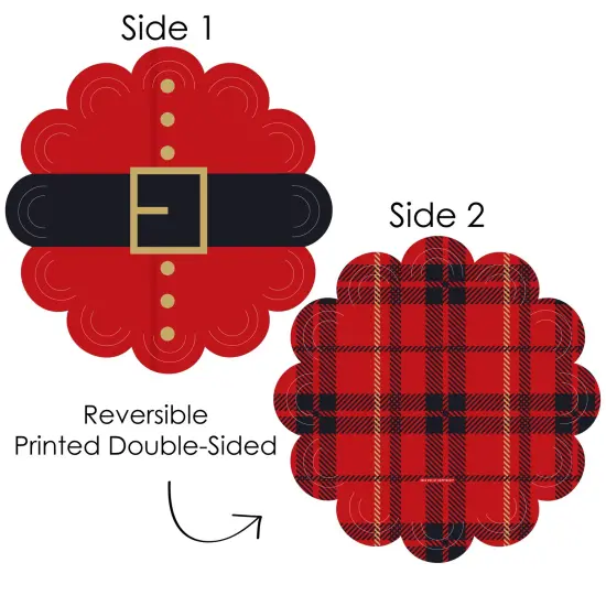 Big Dot of Happiness Jolly Santa Claus - Christmas Party Round Table Decorations - Paper Chargers - Place Setting For 12 {4}