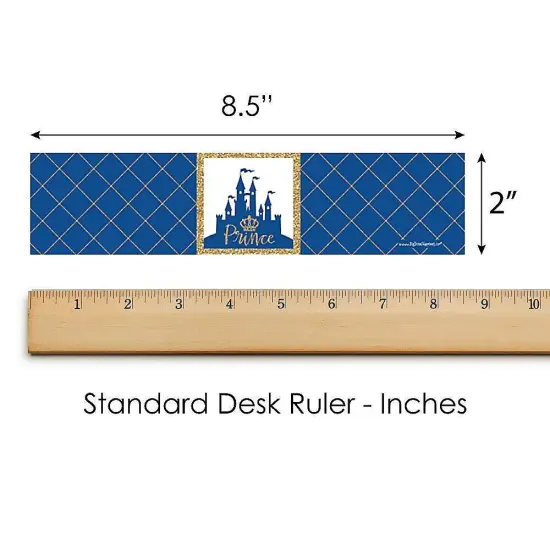 Big Dot of Happiness Royal Prince Charming - Baby Shower or Birthday Party Water Bottle Sticker Labels - Set of 20 {6}