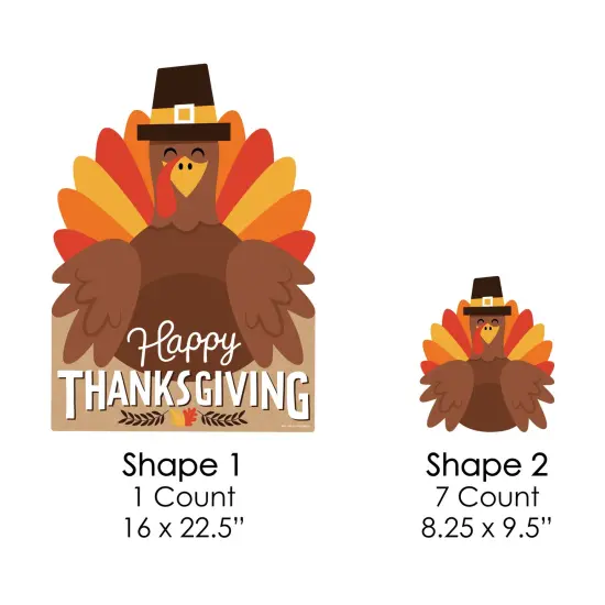 Big Dot of Happiness Fall Turkey - Yard Sign and Outdoor Lawn Decorations - Happy Thanksgiving Harvest Yard Signs - Set of 8 {7}